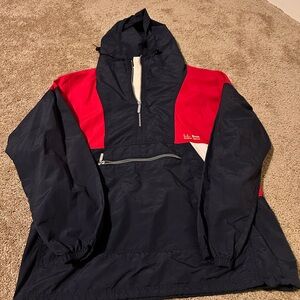 L.L. Bean Navy and Red Windbreaker
